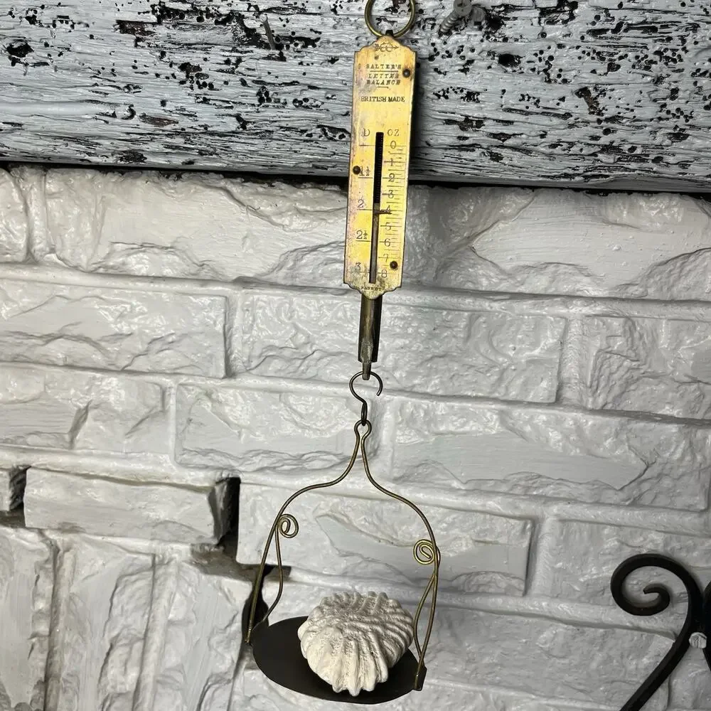 Antique Salters Brass Letter Balance Scale British Made Hanging Postal Weight